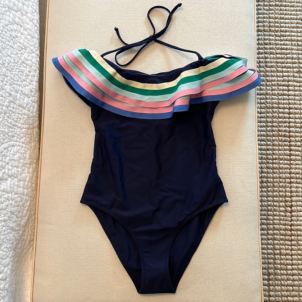 NWT Paper London Tide of Your Life Ruffle Swimsuit (Small)
